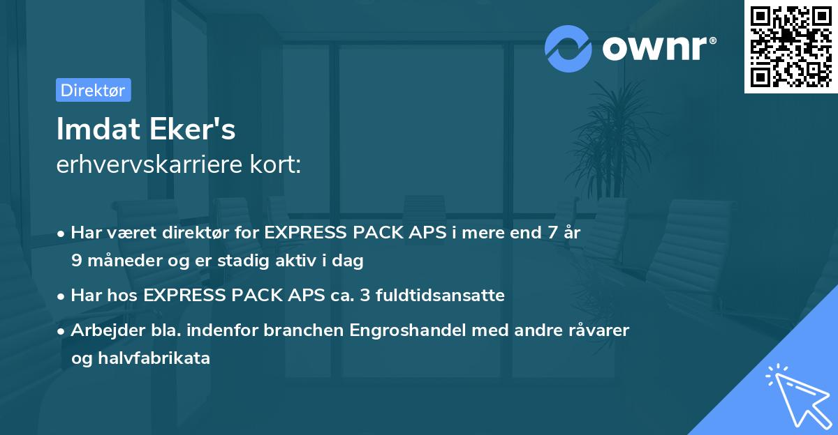 Imdat Eker's erhvervskarriere kort