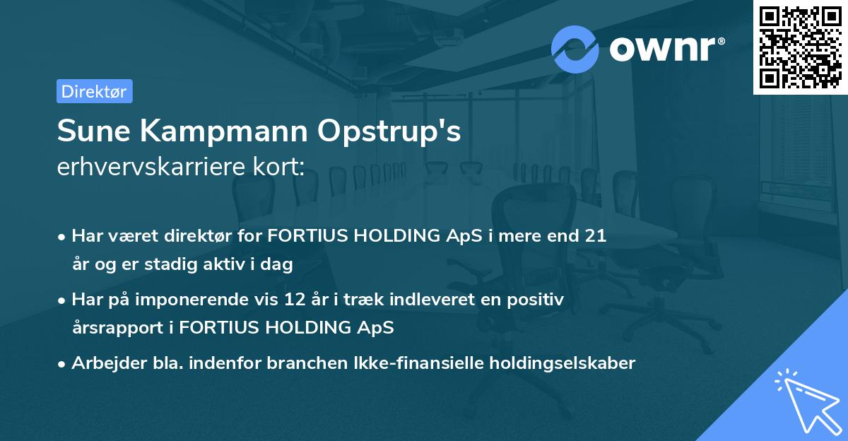 Sune Kampmann Opstrup's erhvervskarriere kort