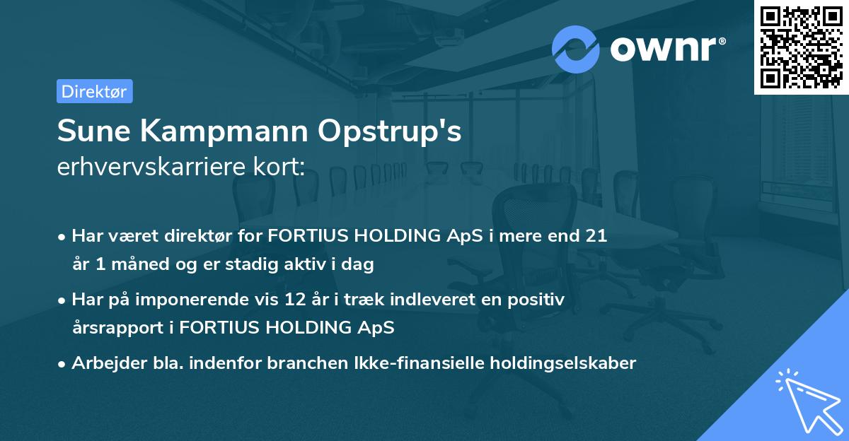 Sune Kampmann Opstrup's erhvervskarriere kort