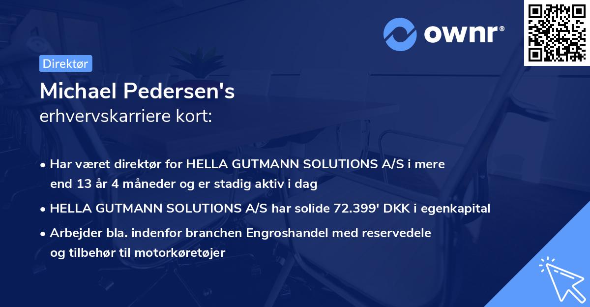 Michael Pedersen's erhvervskarriere kort