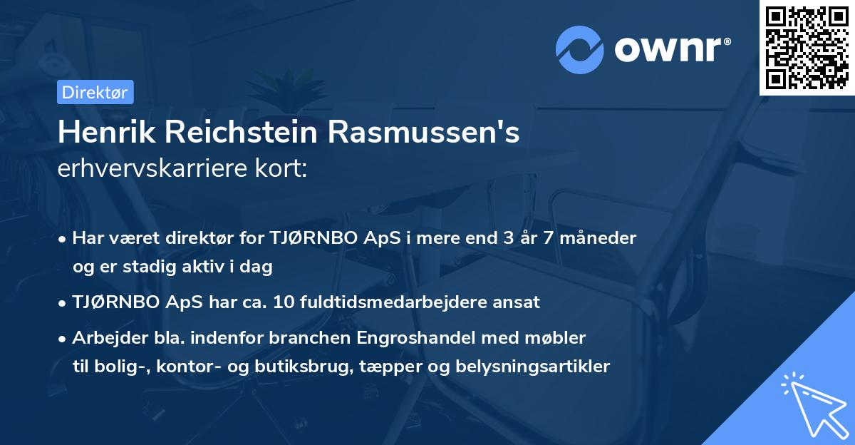 Henrik Reichstein Rasmussen's erhvervskarriere kort