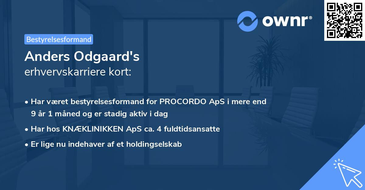 Anders Odgaard's erhvervskarriere kort