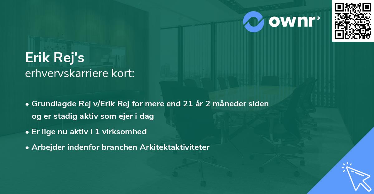 Erik Rej's erhvervskarriere kort