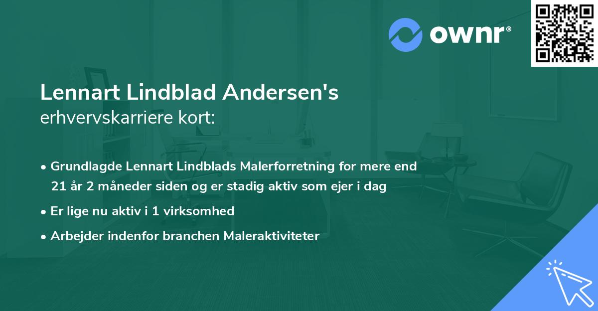 Lennart Lindblad Andersen's erhvervskarriere kort