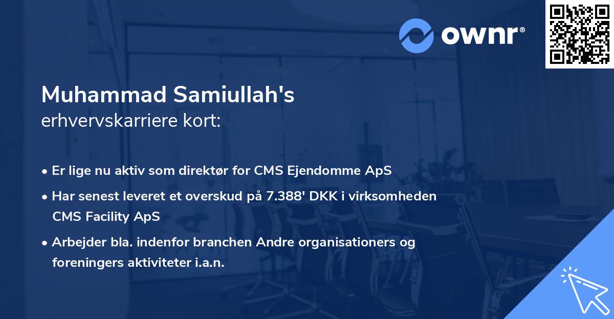 Muhammad Samiullah's erhvervskarriere kort