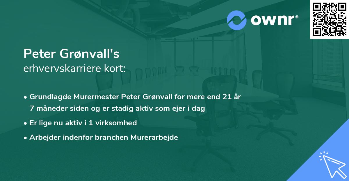 Peter Grønvall's erhvervskarriere kort