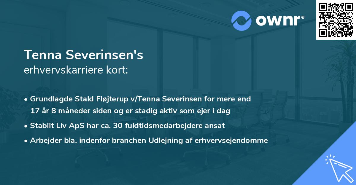 Tenna Severinsen's erhvervskarriere kort