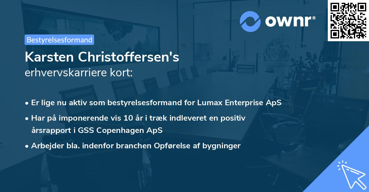 Karsten Christoffersen's erhvervskarriere kort