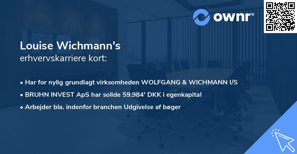 Louise Wichmann's erhvervskarriere kort