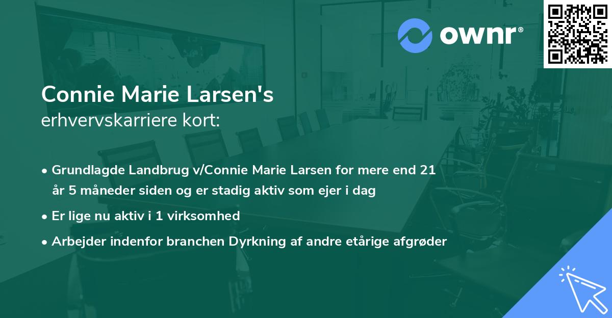 Connie Marie Larsen's erhvervskarriere kort