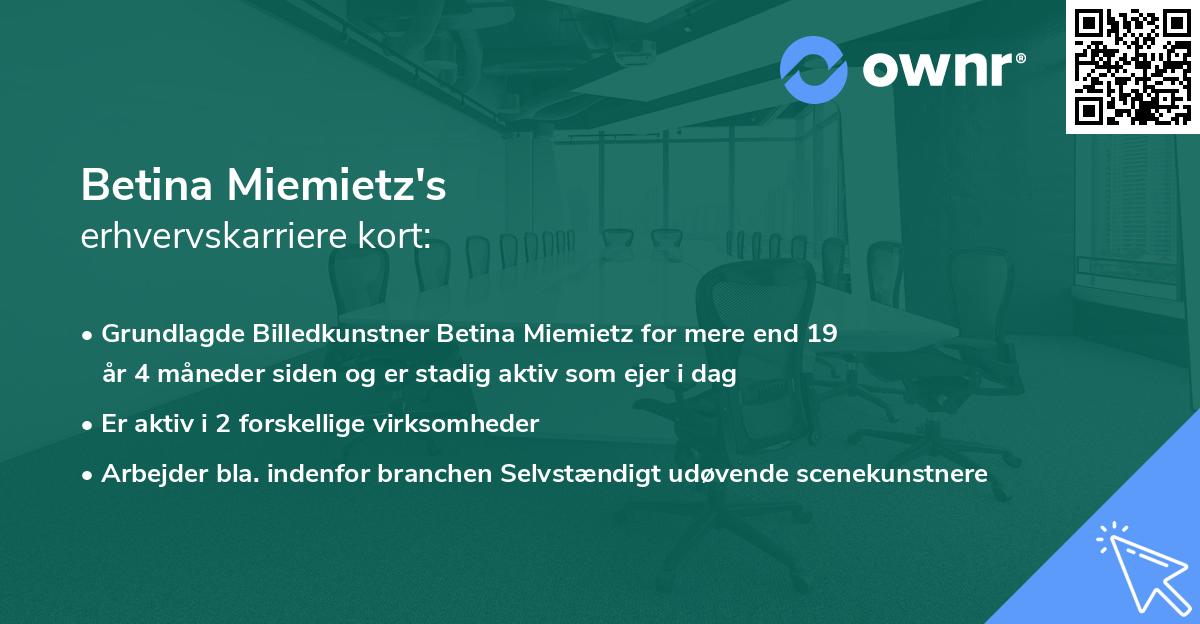 Betina Miemietz's erhvervskarriere kort