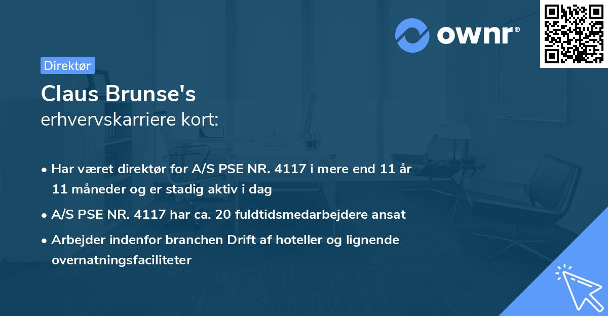 Claus Brunse's erhvervskarriere kort