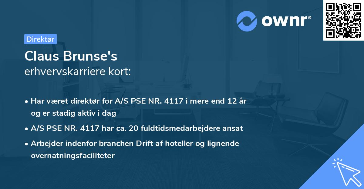 Claus Brunse's erhvervskarriere kort