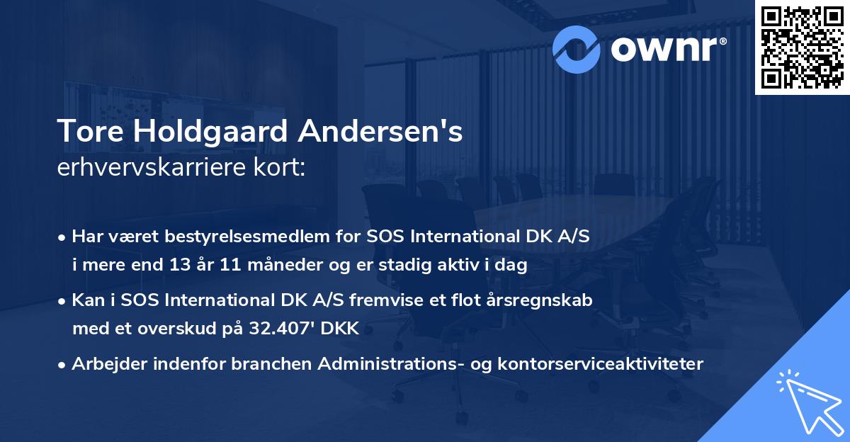 Tore Holdgaard Andersen's erhvervskarriere kort