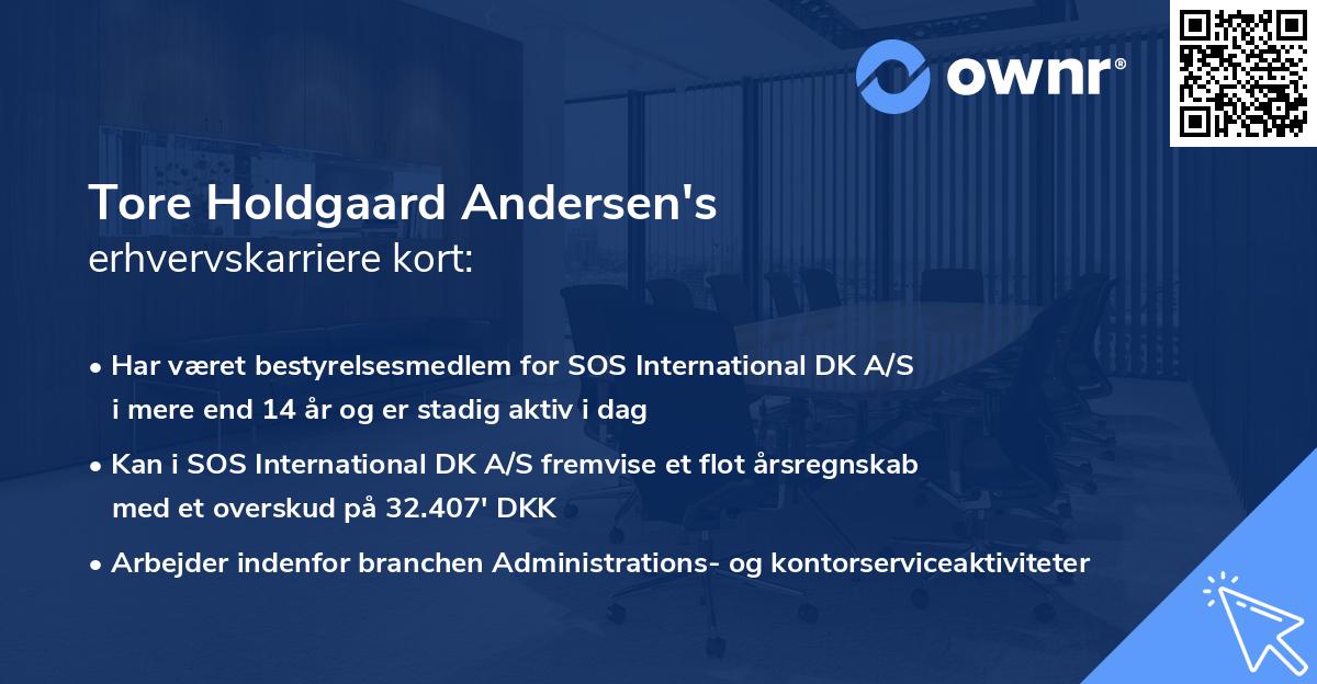 Tore Holdgaard Andersen's erhvervskarriere kort