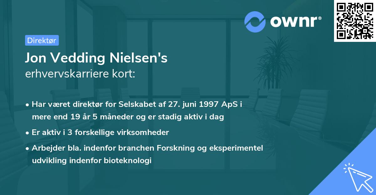 Jon Vedding Nielsen's erhvervskarriere kort