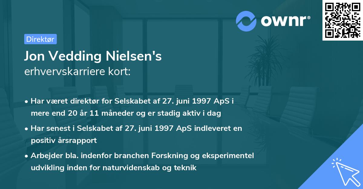 Jon Vedding Nielsen's erhvervskarriere kort