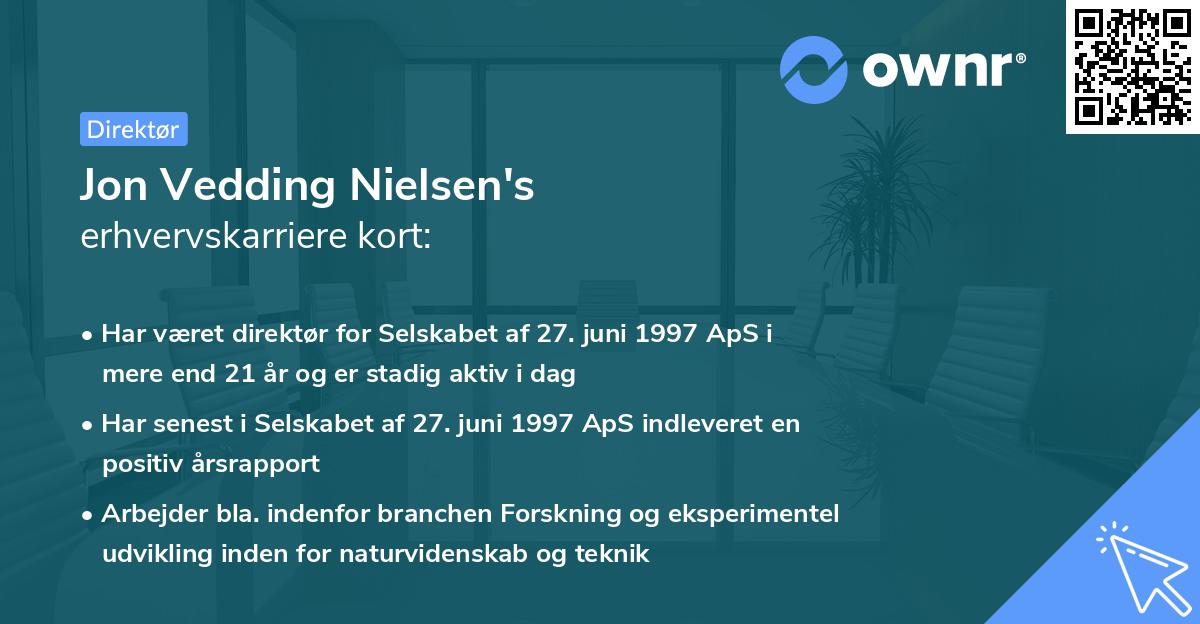 Jon Vedding Nielsen's erhvervskarriere kort