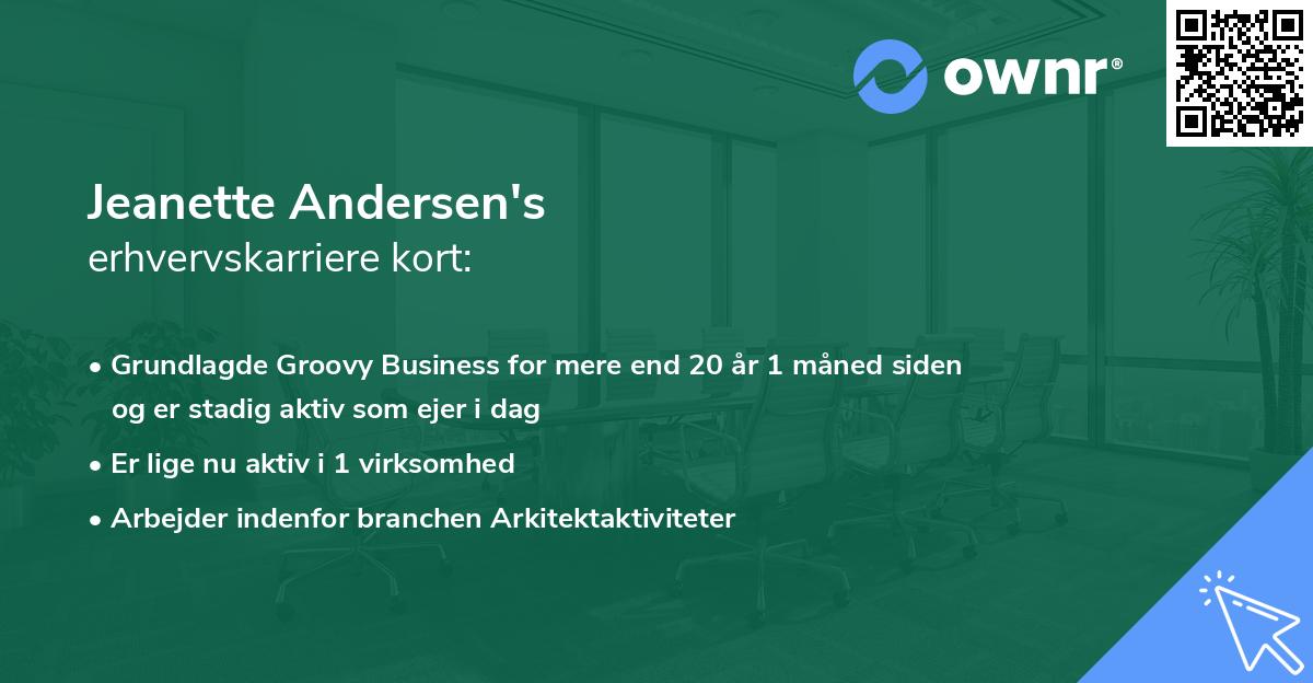 Jeanette Andersen's erhvervskarriere kort