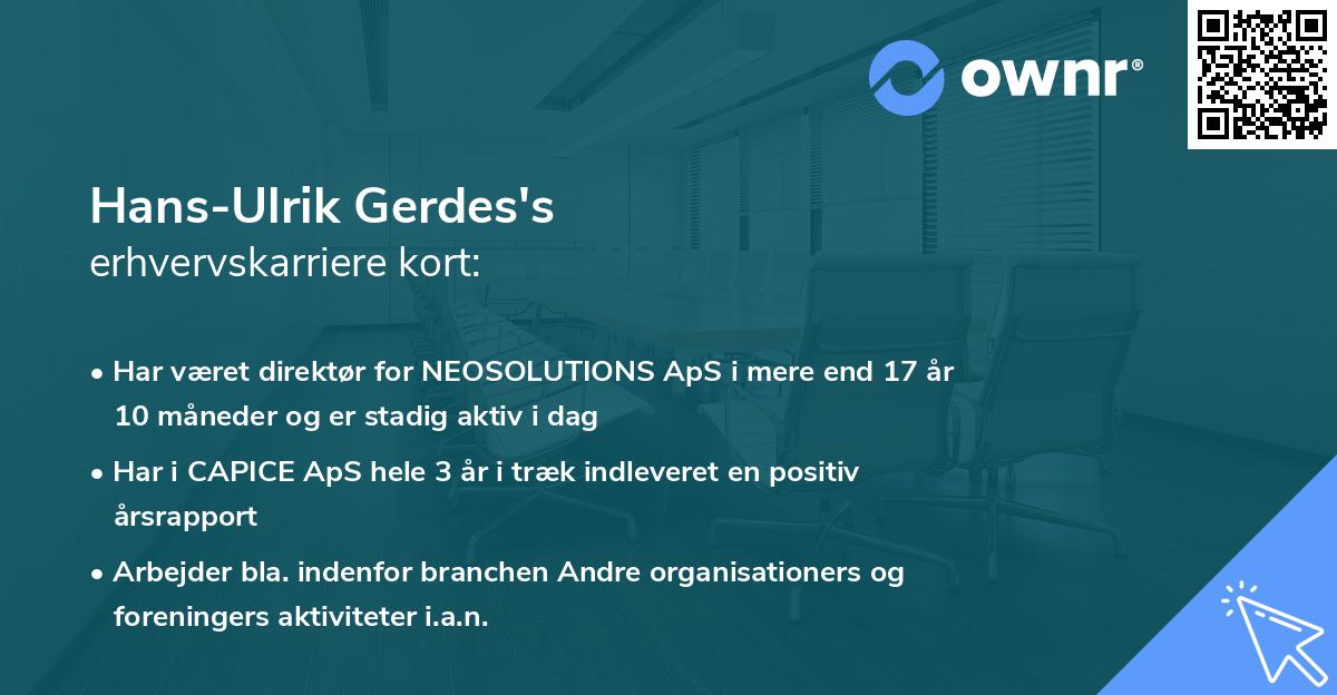Hans-Ulrik Gerdes's erhvervskarriere kort