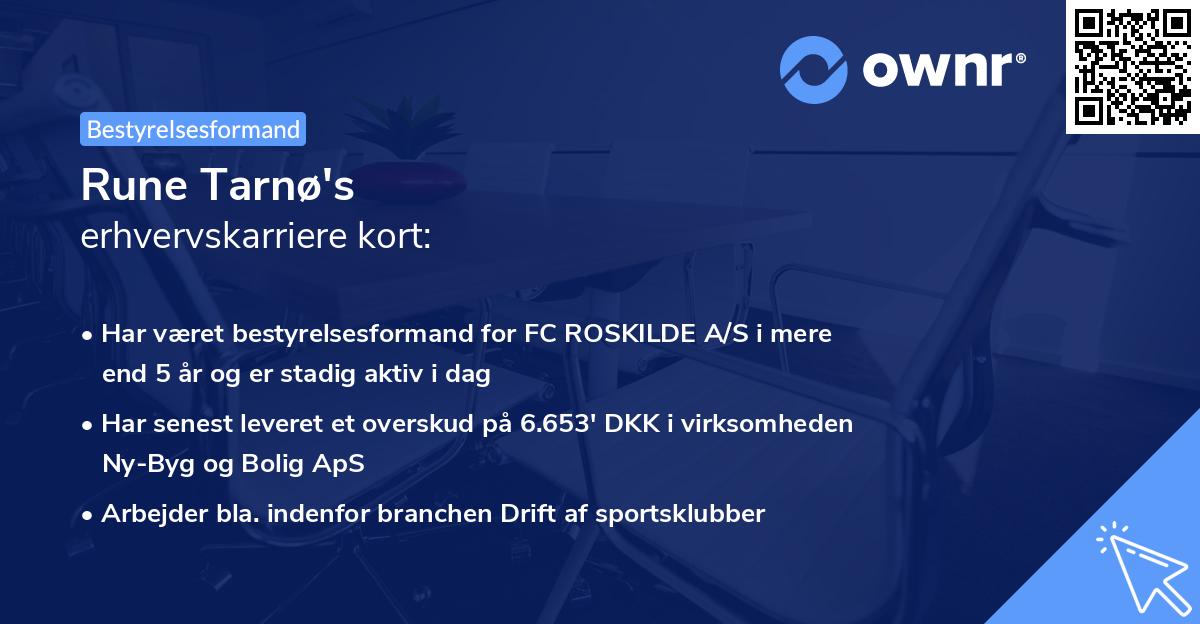 Rune Tarnø's erhvervskarriere kort