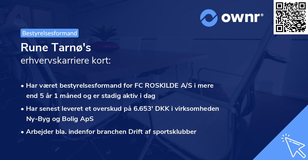 Rune Tarnø's erhvervskarriere kort