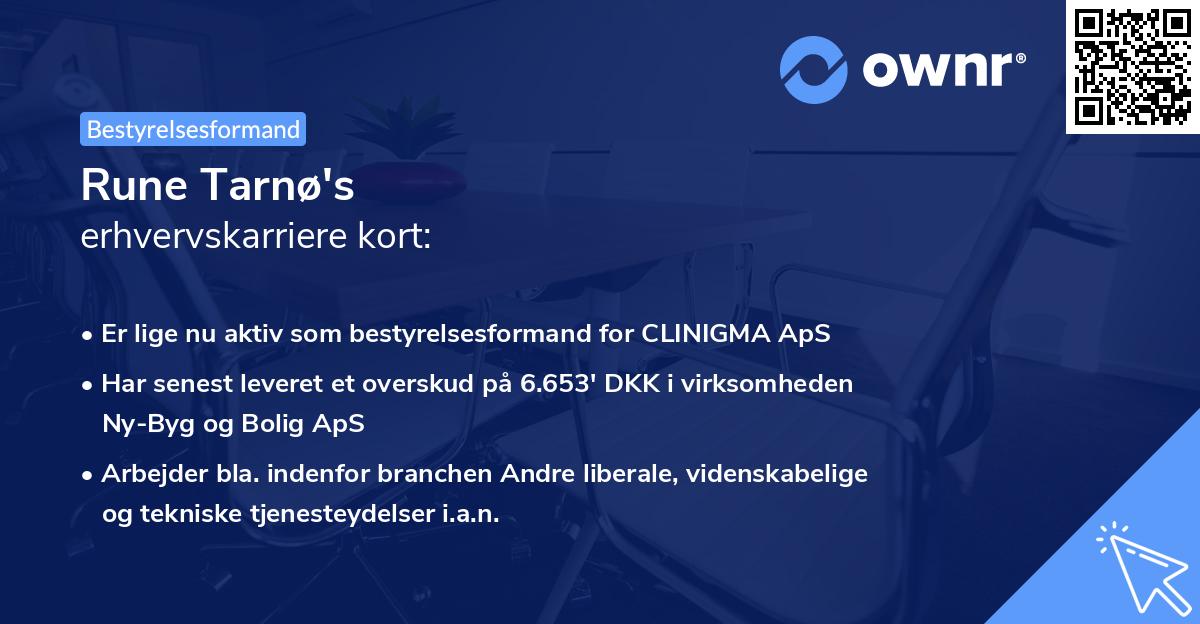 Rune Tarnø's erhvervskarriere kort