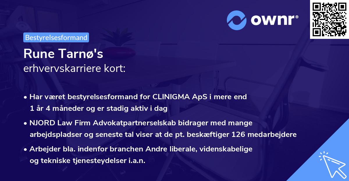 Rune Tarnø's erhvervskarriere kort