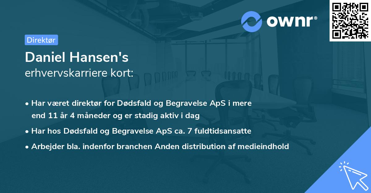 Daniel Hansen's erhvervskarriere kort