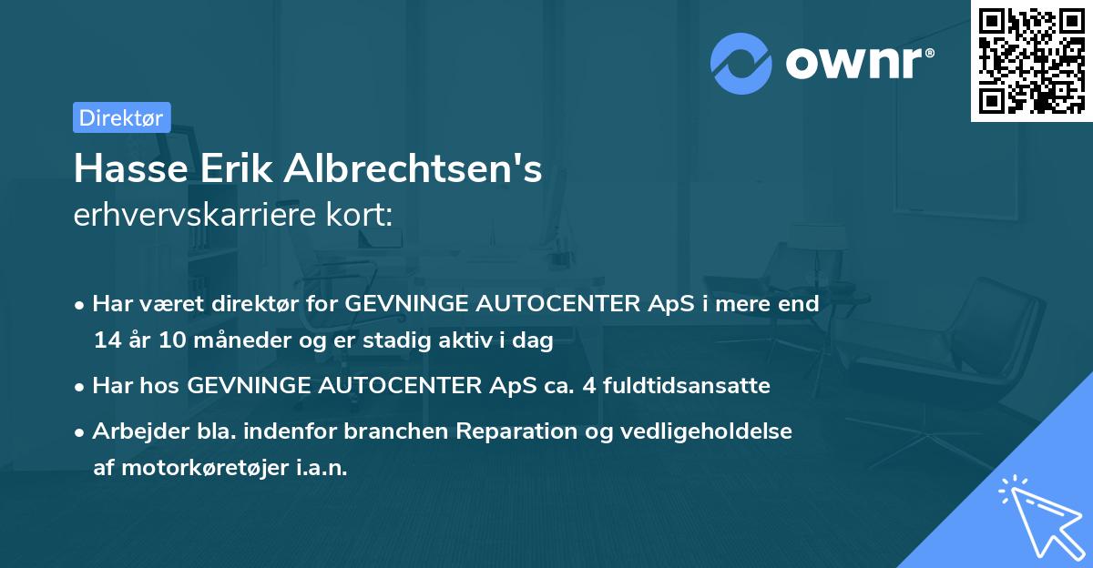 Hasse Erik Albrechtsen's erhvervskarriere kort