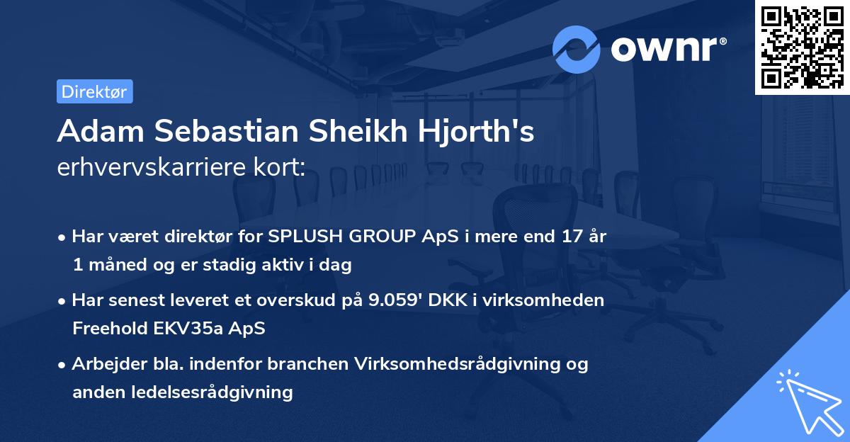 Adam Sebastian Sheikh Hjorth's erhvervskarriere kort