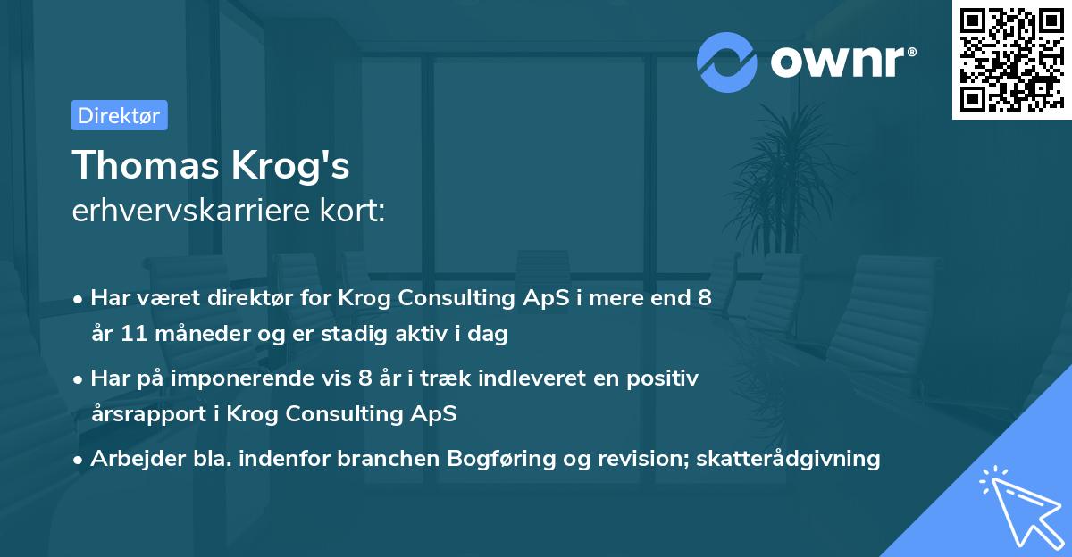 Thomas Krog's erhvervskarriere kort