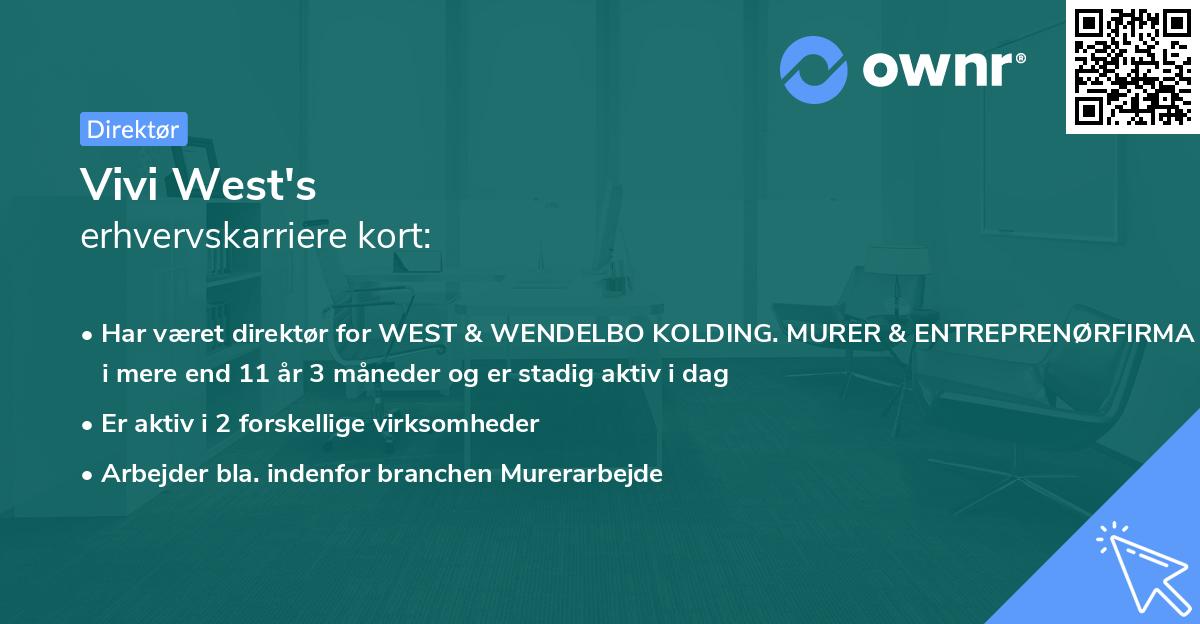 Vivi West's erhvervskarriere kort