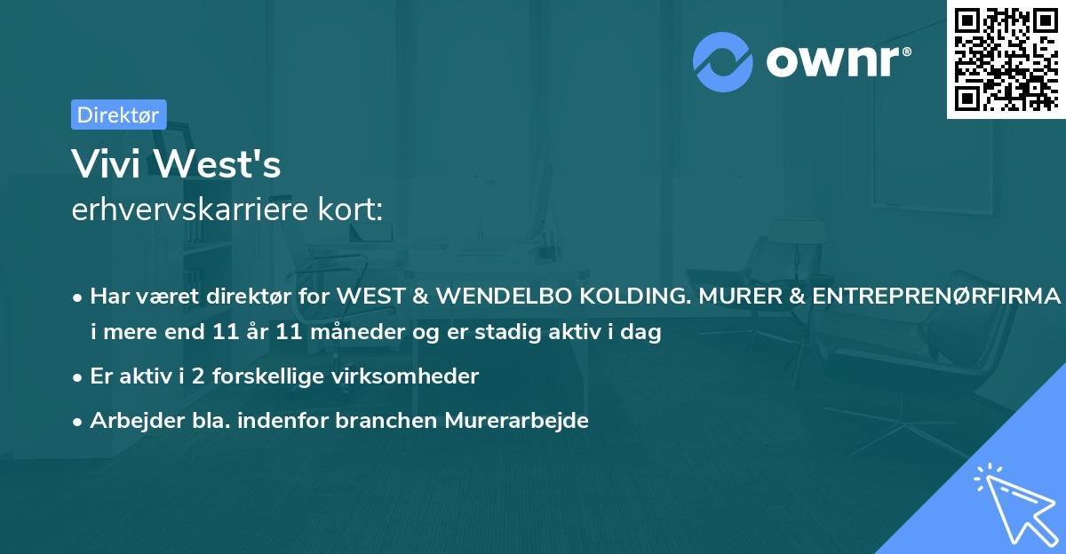 Vivi West's erhvervskarriere kort