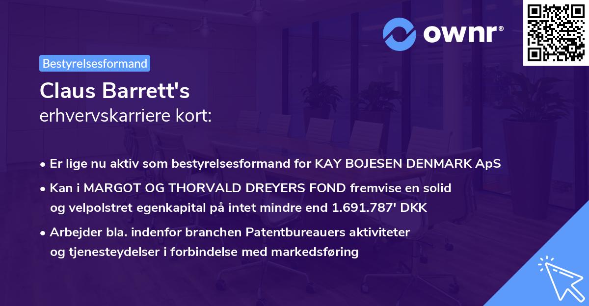 Claus Barrett's erhvervskarriere kort