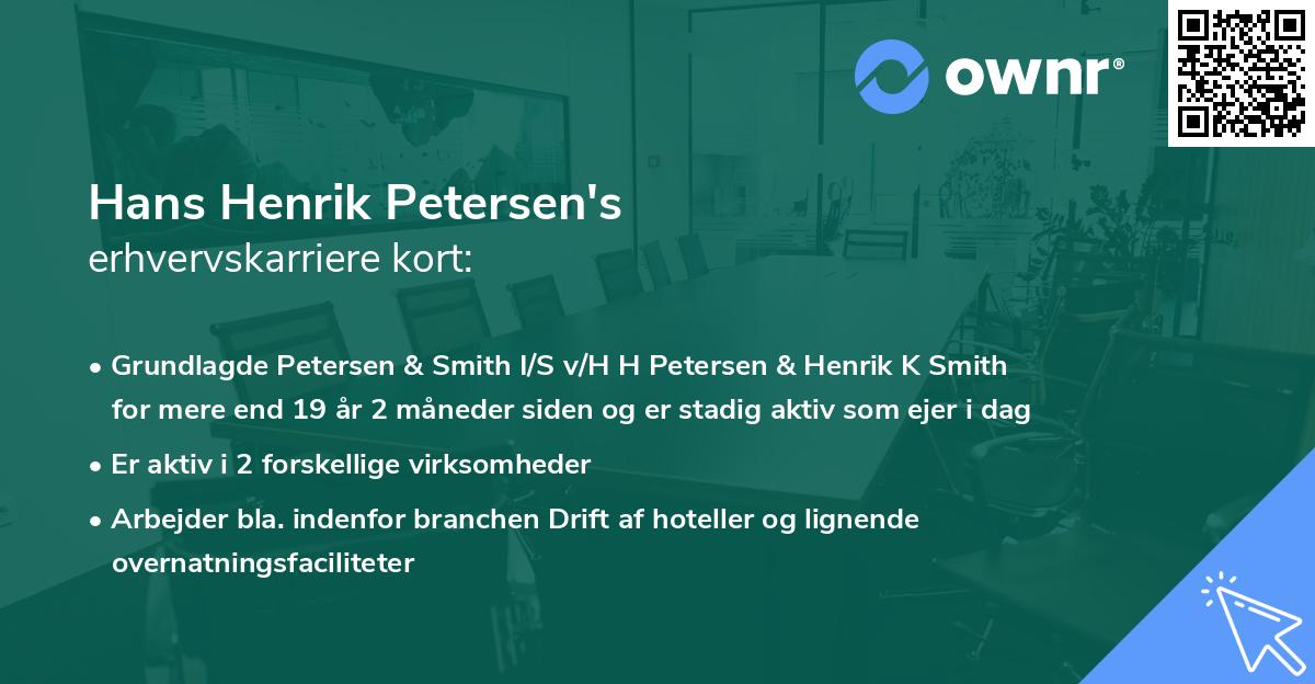 Hans Henrik Petersen's erhvervskarriere kort