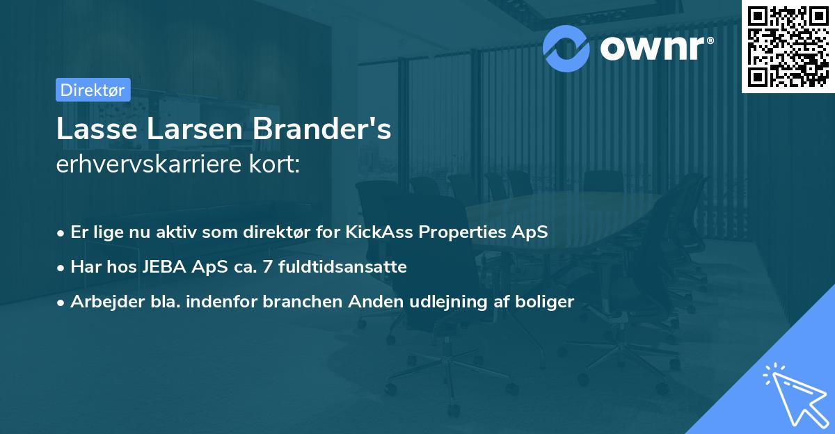 Lasse Larsen Brander's erhvervskarriere kort