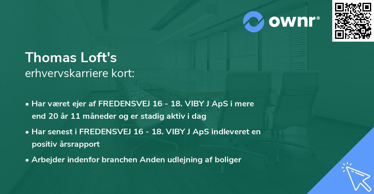 Thomas Loft's erhvervskarriere kort