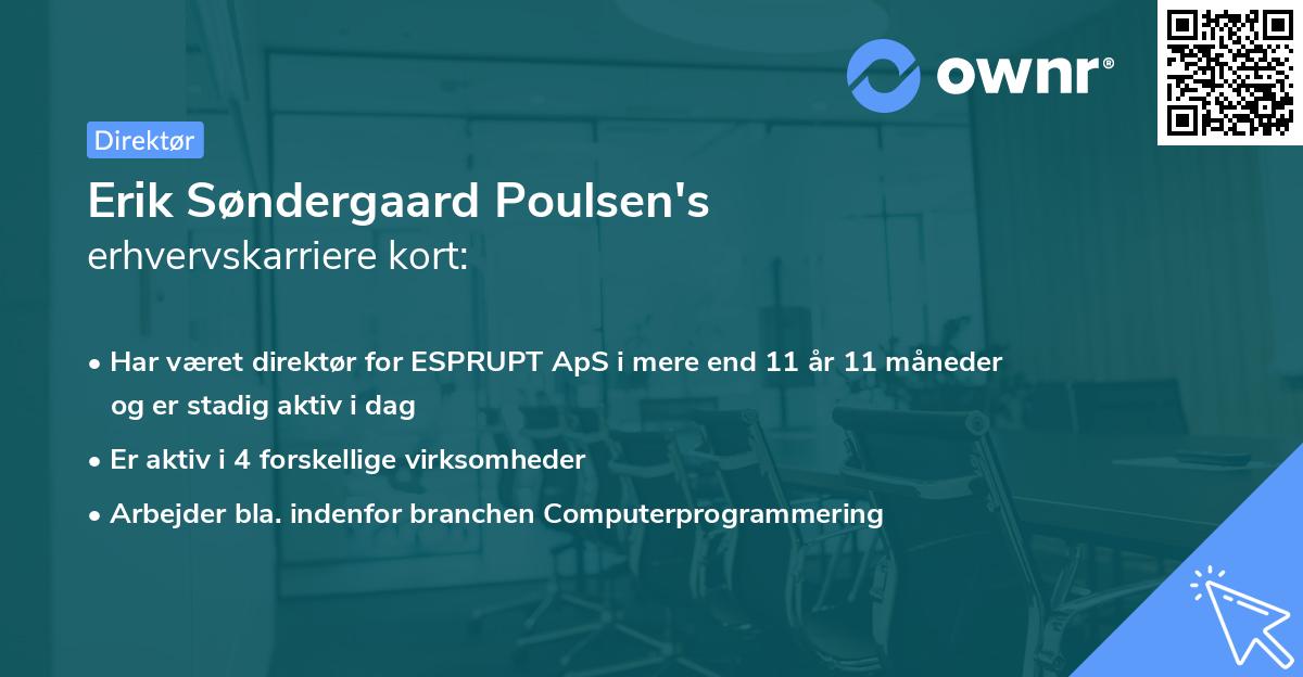Erik Søndergaard Poulsen's erhvervskarriere kort