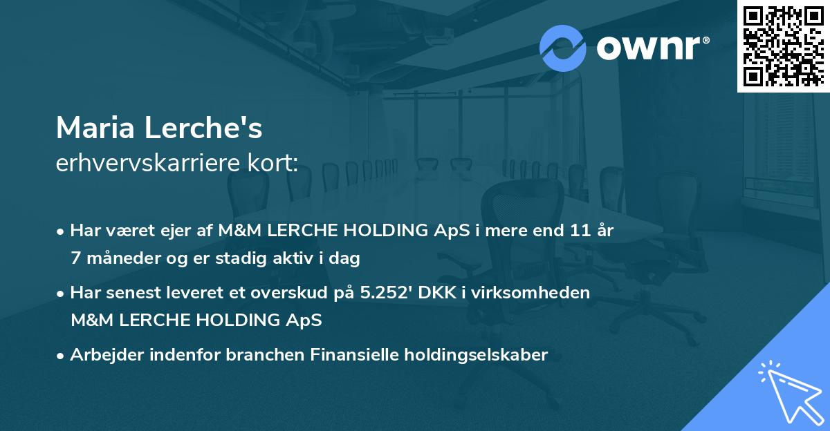 Maria Lerche's erhvervskarriere kort