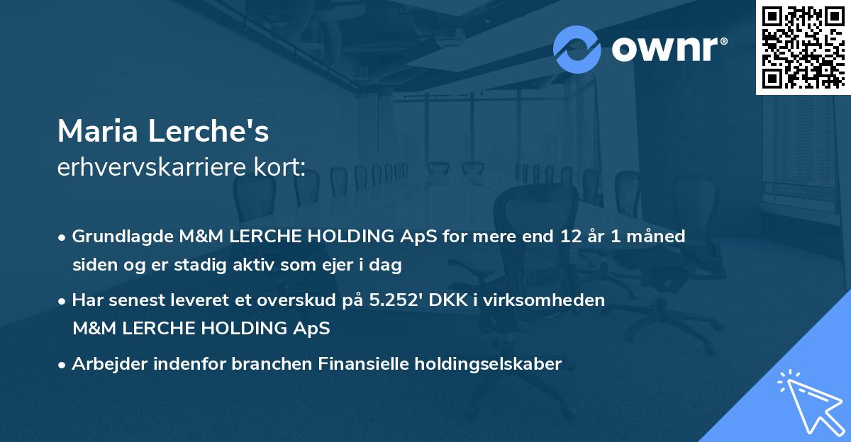 Maria Lerche's erhvervskarriere kort