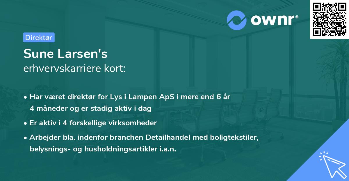 Sune Larsen's erhvervskarriere kort