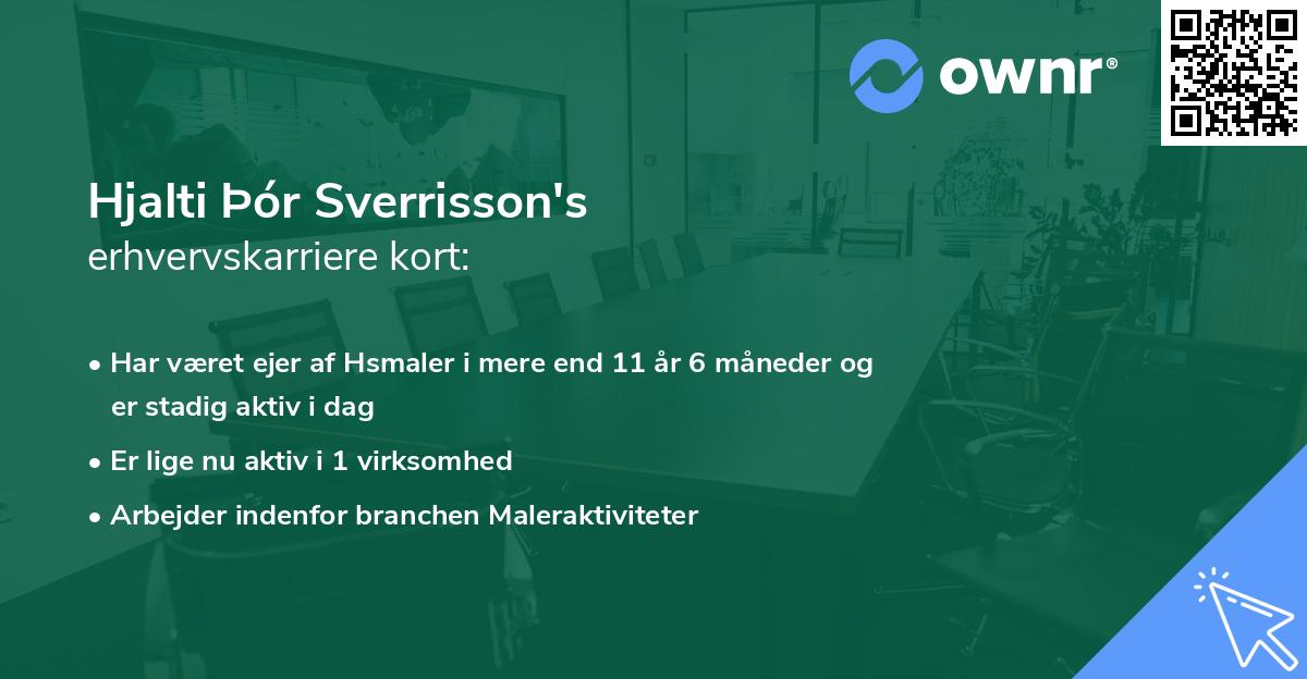 Hjalti Þór Sverrisson's erhvervskarriere kort