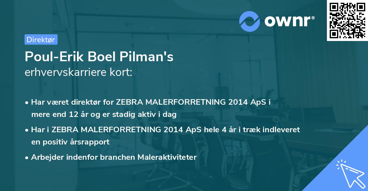 Poul-Erik Boel Pilman's erhvervskarriere kort