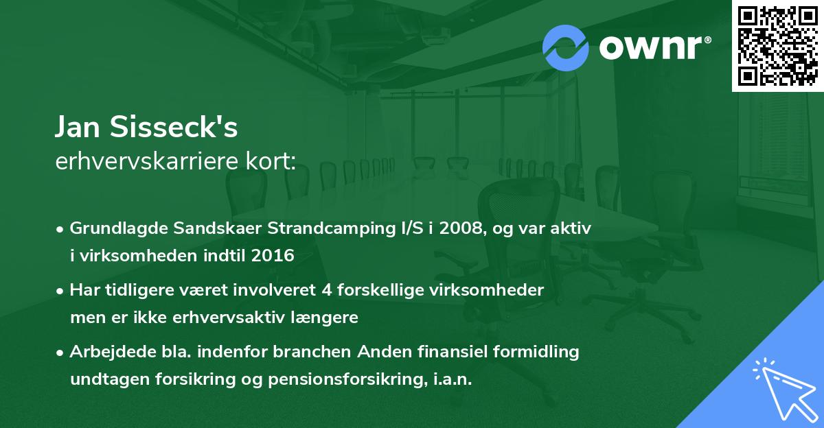 Jan Sisseck's erhvervskarriere kort