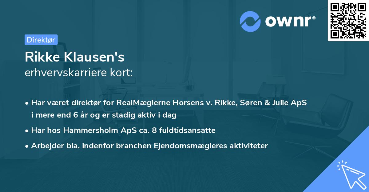 Rikke Klausen's erhvervskarriere kort