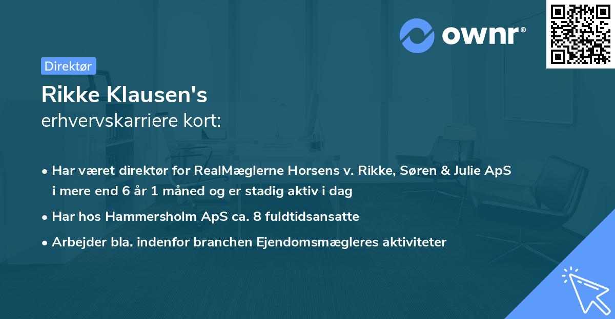 Rikke Klausen's erhvervskarriere kort