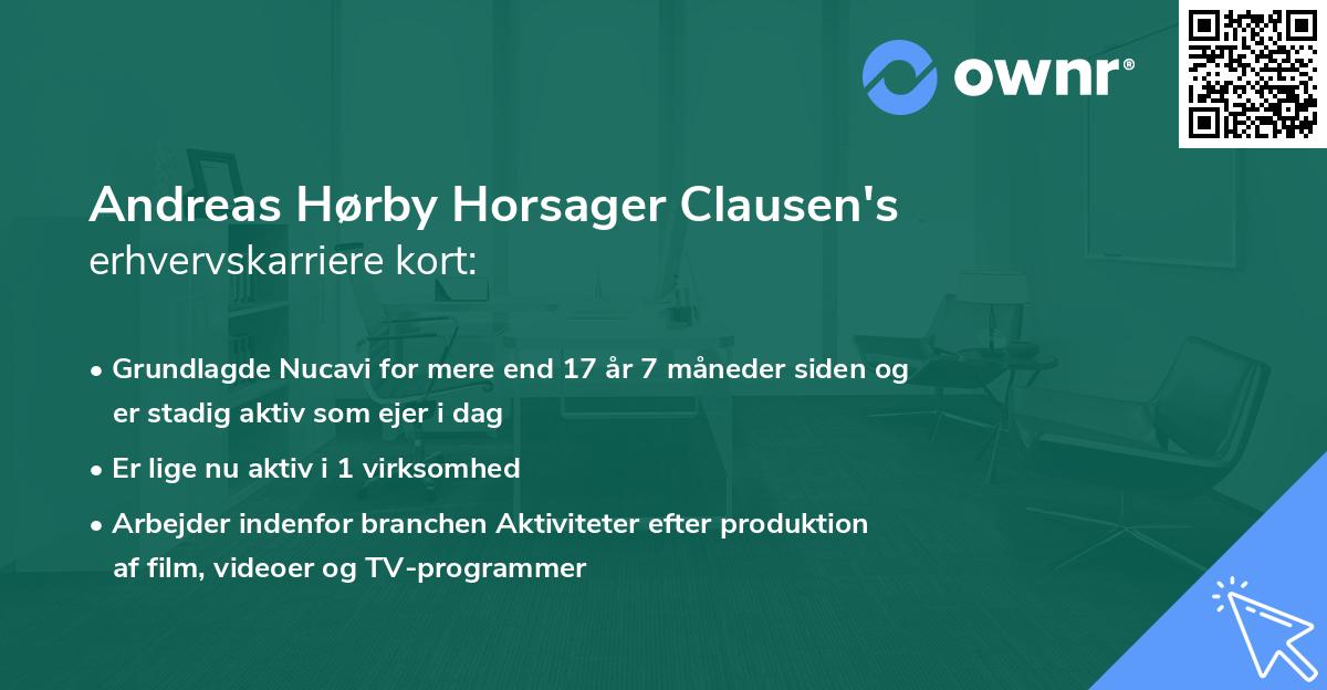 Andreas Hørby Horsager Clausen's erhvervskarriere kort