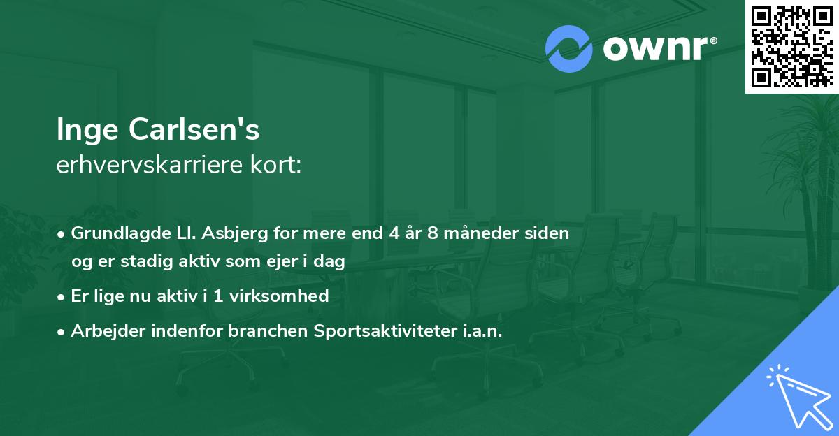 Inge Carlsen's erhvervskarriere kort