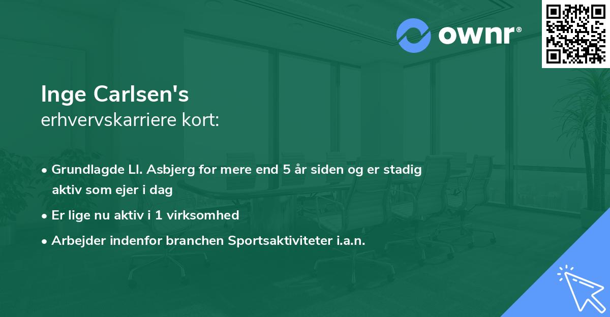 Inge Carlsen's erhvervskarriere kort